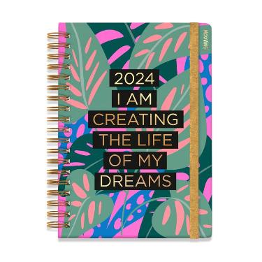 Agenda Mooving 2024 Floral Dia por Pagina 16.5 x 22 cm Espiralada Art.1414241